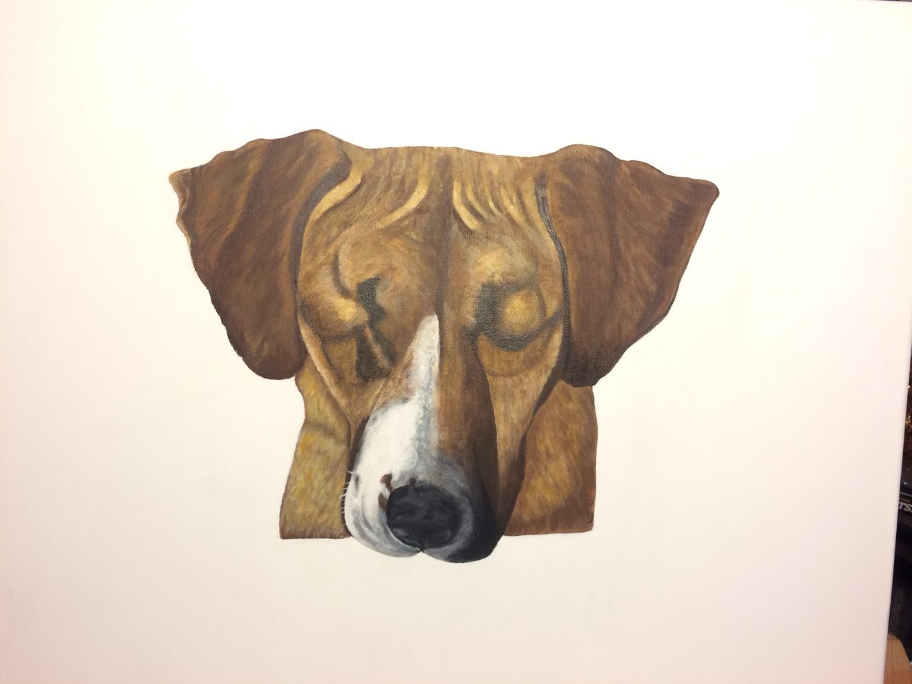 Brown dog portrait commission painting