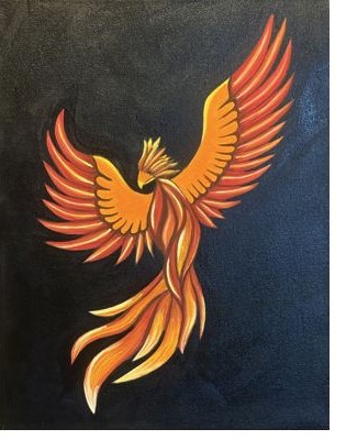 Fire phoenix painting