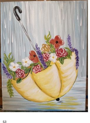 Floral umbrella painting
