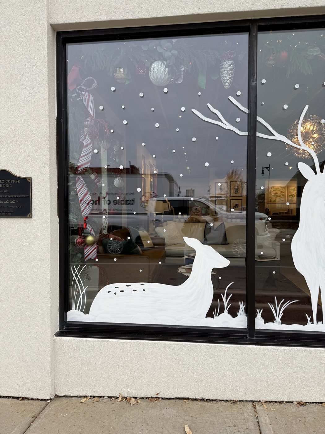 Resting doe window painting