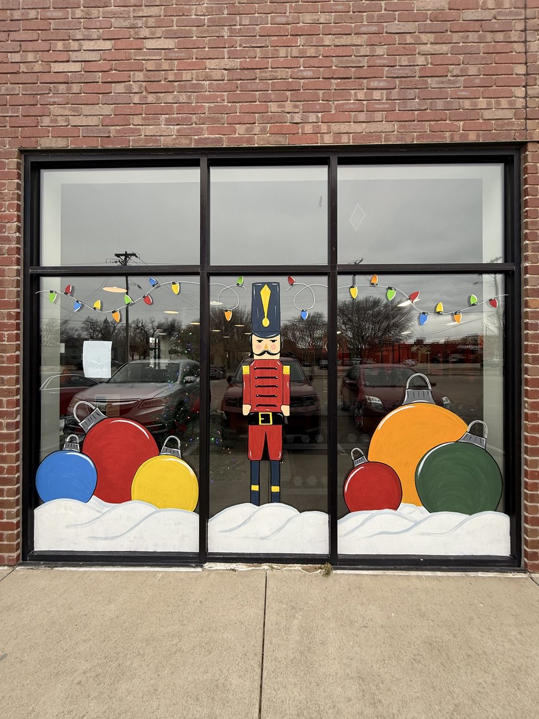 Nutcracker and ornament window painting